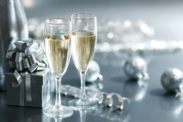 silver christmas card
