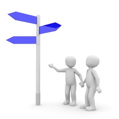 direction signs in 3d