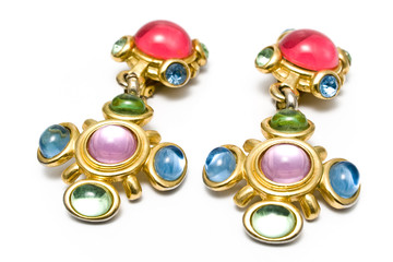 Earring with gems