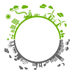 eco vs. pollution - A format - sustainable concept