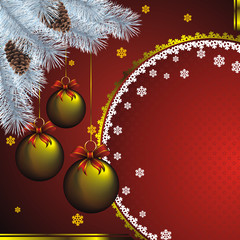 Naklejka na ściany i meble new year card with goldenl decor
