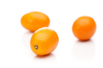 Kumquats auf weißem Hintergrund