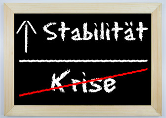 Schild - Stabilität / Krise