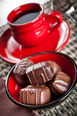 Coffee and chocolate candy