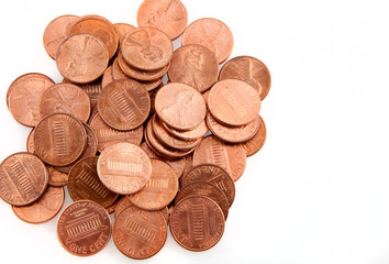 US Pennies With Copy Space