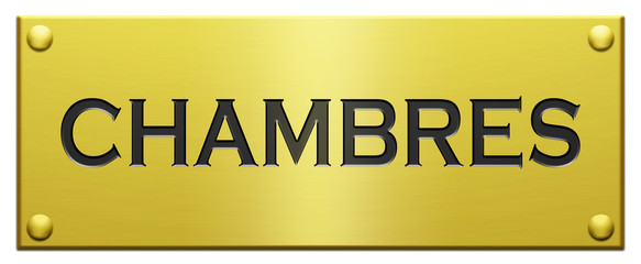 "Chambres" Plaque Gravée