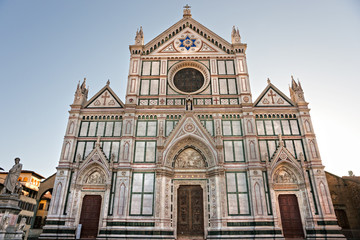 Fototapeta na wymiar Florence, view of Santa croce church. Tuscany.