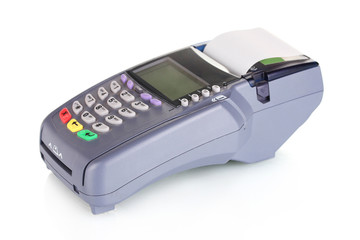bank terminal isolated on white