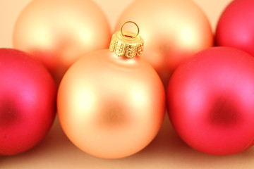 Naklejka na ściany i meble Christmas toys of different colours