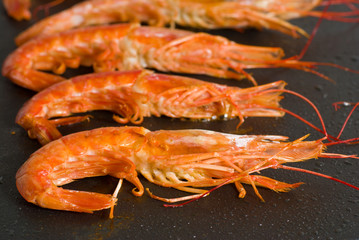 Cooking prawns