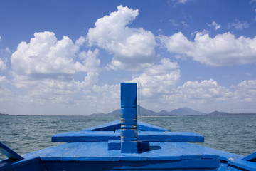 Boat at sea and blue sky