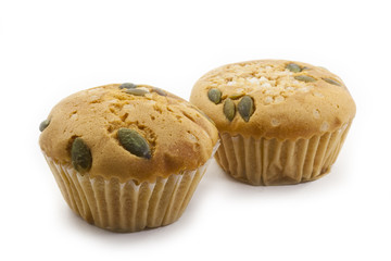 raisin cup cake isolated on white background