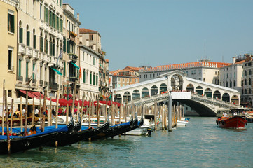 Rialto Bridge in the City of Venice Italy