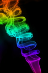 Flowing colourful smoke.