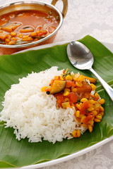 sambar and rice, south indian cuisine