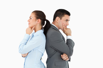 Thinking business partners back-to-back