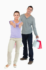 Young female abusing her boyfriend as drone