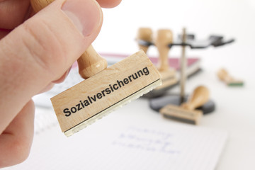 Stempel mit Aufschrift Sozialversicherung