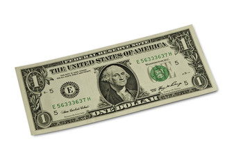 One Dollar. American paper money