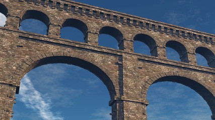 Roman Aqueduct Blue Sky