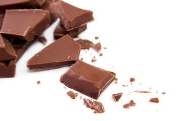 trozos de apetitoso y dulce chocolate