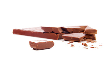 trozos de apetitoso y dulce chocolate