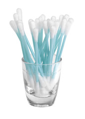 cotton swabs in a glass