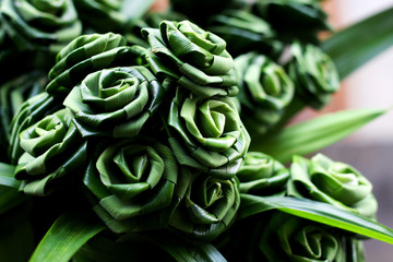 flower from pandanus leaf