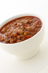Gourmet chili beans with extra lean beef