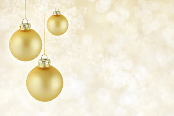 Naklejka na ściany i meble Golden Christmas baubles