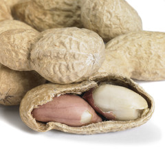 half peeled peanut
