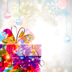 background with bright Christmas gift