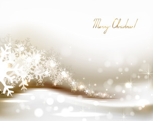 light Christmas background with snowflakes