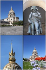 Les Invalides à Paris,  4 photos pour carte postale