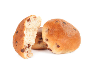 bun with chocolate