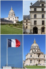 Les Invalides à Paris,  4 photos pour carte postale