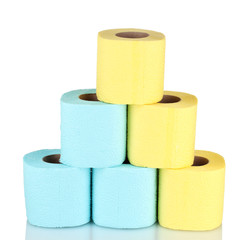 rolls of toilet paper isolated on white