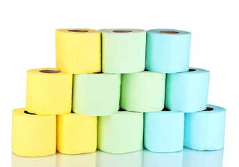 rolls of toilet paper isolated on white