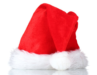 Obraz na płótnie Canvas Piękny kapelusz Boże Narodzenie na białym tle