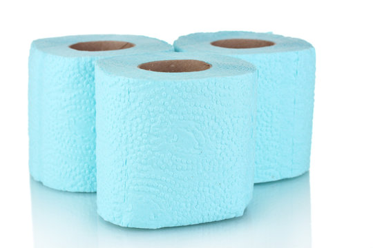 rolls of toilet paper isolated on white