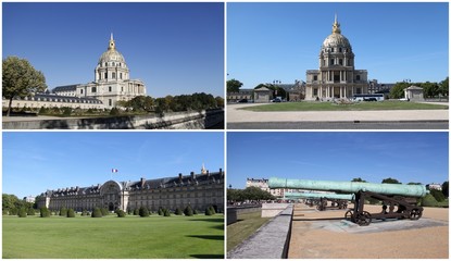 Les Invalides à Paris,  4 photos pour carte postale