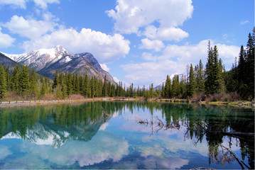Mountain Scene with Lake Reflections