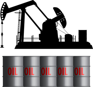 oil field and barrels