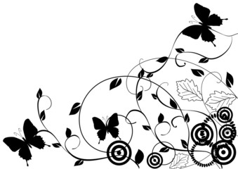 vector background with butterflies