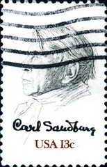 Carl Sandburg. US postage.