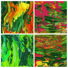 Abstract backgrounds, oil paints, set