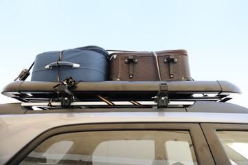 Bags on top of car for traveling