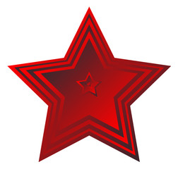 Red star on white