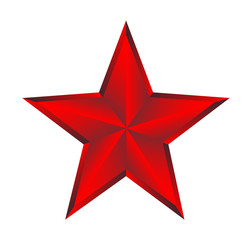 Red star on white