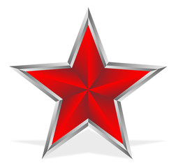 Red star on white